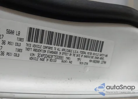 2015 Dodge Journey Se z USA, uszkodzony, nr VIN 3C4PDDAG3FT533591